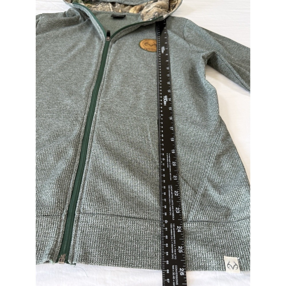 Realtree Outdoor Hoodie Camo Green Thermal Full Zip Up Hunting Men's Size Medium - Picture 4 of 8